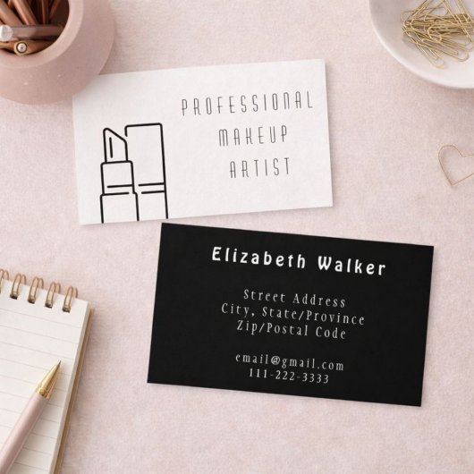メイクモダンアップアーティスト白と黒 名刺