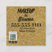 メイクモダンアップアーティスト美しいは私のビジネスQRcodeである スクエア名刺 (裏面)