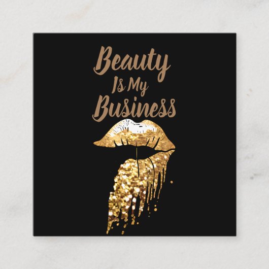 メイクモダンアップアーティスト美しいは私のビジネスQRcodeである スクエア名刺 (正面)