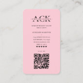 メイクモダンアップアーティスト美しいサロンピンクモノグラム 名刺 (裏面)