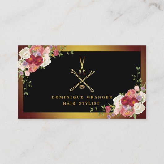 メイクモダンアップアーティスト&ヘアスタイリッシュ 名刺 (正面)