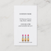 メイクモダンアップアーティスト – 金ゴールド赤美しい口紅 名刺 (裏面)