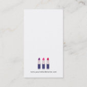 メイクモダンアップリップスティック – シックな白黒ストライプズ 名刺 (裏面)