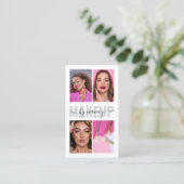 メイクモダンアップ書道台本フォトコラージュ 名刺 (スタンド正面)