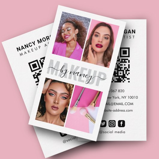 メイクモダンアップ書道台本フォトコラージュ 名刺