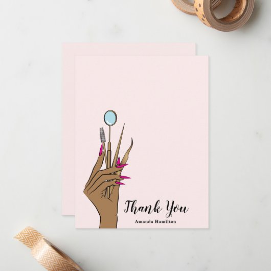 メイクモダンアップ目まぶしガーリー ノートカード (正面/裏面インサイチュ)