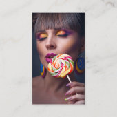 メイクモダンアップ金ゴールドベージュのロゴQrコード2写真 名刺 (裏面)