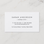 メイクモダンアップ – 金ゴールドラベルと白黒ストライプ 名刺 (裏面)