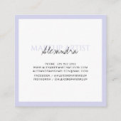 メイクモダンアーティストのシグネチャーラベンダー スクエア名刺 (裏面)