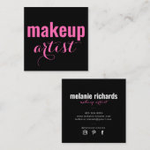 メイクモダンアーティストのブラックピンク スクエア名刺 (正面/裏面)