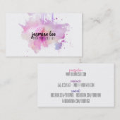 メイクモダンアーティストの水彩紫色のピグランジンク 名刺 (正面/裏面)