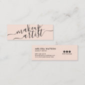 メイクモダンアーティストタイポグラフィコーラルピンクトレンディー スキニー名刺 (正面/裏面)