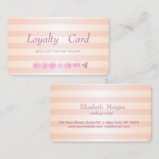 メイクモダンストライプのアップロイヤリティカード ロイヤリティカード (正面/裏面)