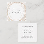 メイクモダンフェイク金ゴールドの渦巻き四角い名刺 スクエア名刺 (正面/裏面)