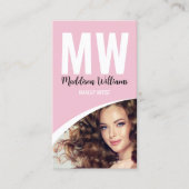 メイクモダンフォトロゴピンクのモノグラム 名刺 (正面)