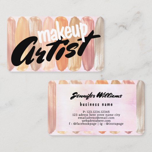 メイクモダン・アーティスト・ホログラフィよくはしゃぐー 名刺 (正面/裏面)