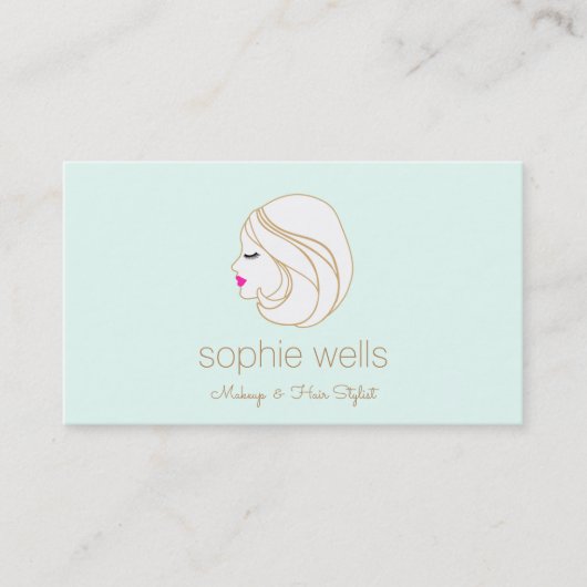 メイクモダン&ヘアアイラッシュ&リップ美しいガール 名刺 (正面)