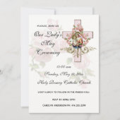 メイクラウニングヴァージンメアリー宗教ピンクローゼズインビ 招待状 (正面)