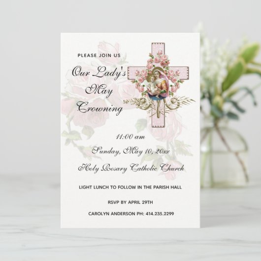 メイクラウニングヴァージンメアリー宗教ピンクローゼズインビ 招待状 (スタンド正面)