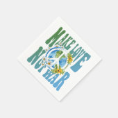 メイクラブnot戦争レトロヒッピーフローラ平和サイン スタンダードカクテルナプキン (角)