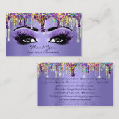 メイク感謝していアップまつ毛ドリップパープルシルバー 名刺 (正面/裏面)