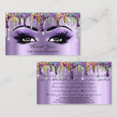 メイク感謝していアップまつ毛ドリップパープルホログラフ 名刺 (正面/裏面)