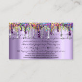 メイク感謝していアップまつ毛ドリップパープルホログラフ 名刺 (裏面)