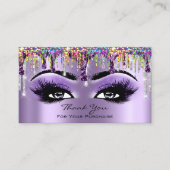 メイク感謝していアップまつ毛ドリップパープルホログラフ 名刺 (正面)