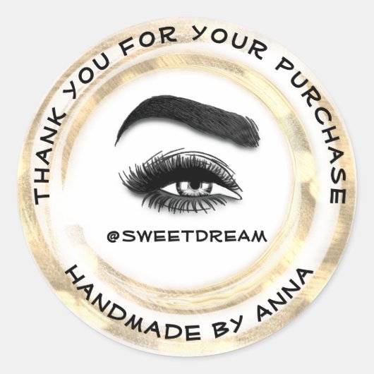 メイク感謝していアップアーティストラッシュクリーナーグレーゴールデンホワイト ラウンドシール (正面)