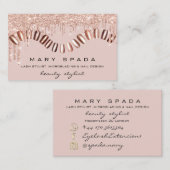 メイク爪、 ネイルスタイリストマニキュアバラ金ゴールドスキニー 名刺 (正面/裏面)