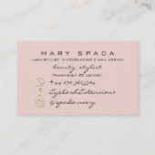 メイク爪、 ネイルスタイリストマニキュアバラ金ゴールドスキニー 名刺 (裏面)