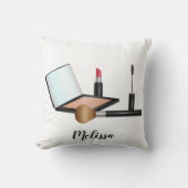 メイク物イラストレーションパーソナライズされた名 クッション (正面)