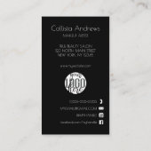 メイク白黒美しいチェックリストBusiness Logo 予約カード (裏面)