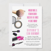 メイク美しいグラマー誕生日パーティーの招待状 招待状 (正面)