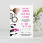 メイク美しいグラマー誕生日パーティーの招待状 招待状 (スタンド正面)