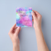 メイク美しいサロングリッターホログラフピンクユニコーン チラシ (手)