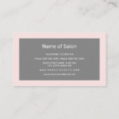 メイク美しいサロンシンプルピンクグレーモノグラム 名刺 (裏面)