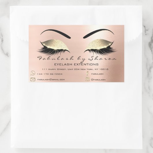 メイク美しいサロンパウダーバラアドレ連絡ス 長方形シール (バッグ)