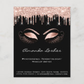 メイク美しいサロンピンクグリッターフライヤースパークブラック チラシ (裏面)