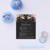 メイク美しいサロンピンクグリッターフライヤースパークブラック チラシ (シングル)