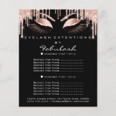 メイク美しいサロンピンクグリッターフライヤースパークブラック チラシ (正面)