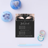 メイク美しいサロンピンクグリッターフライヤースパークブラック チラシ (シングル)