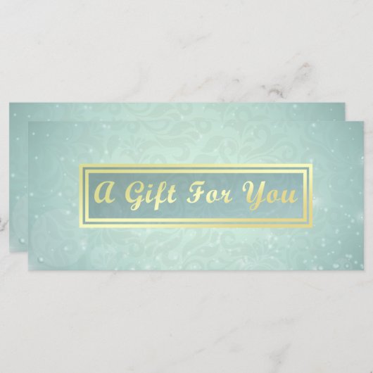 メイク美しいサロンブルー&金ゴールドギフト証明書 (正面/裏面)