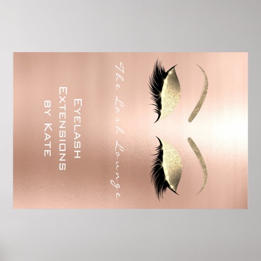 メイク美しいサロン名白金ゴールドバラ眉毛 ポスター (正面)