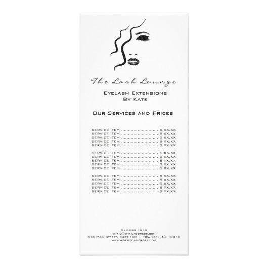 メイク美しいサロン名白黒ロゴGlam ラックカード (正面)