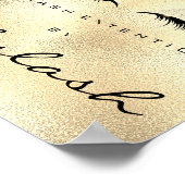 メイク美しいサロン名金ゴールドグラムグリッター眉毛 ポスター (角)