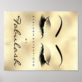 メイク美しいサロン名金ゴールドグラムグリッター眉毛 ポスター