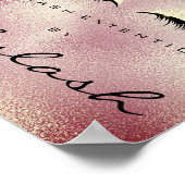 メイク美しいサロン名金ゴールドローズグリッター眉毛 ポスター (角)