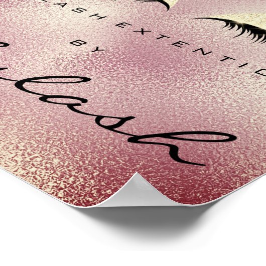 メイク美しいサロン名金ゴールドローズグリッター眉毛 ポスター (角)