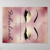 メイク美しいサロン名金ゴールドローズグリッター眉毛 ポスター (正面)